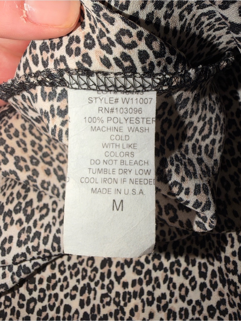 Y2K Leopard Print Peplum Top M (Fit S) B Famous USA Flutter Sleeve - Picture 10 of 10